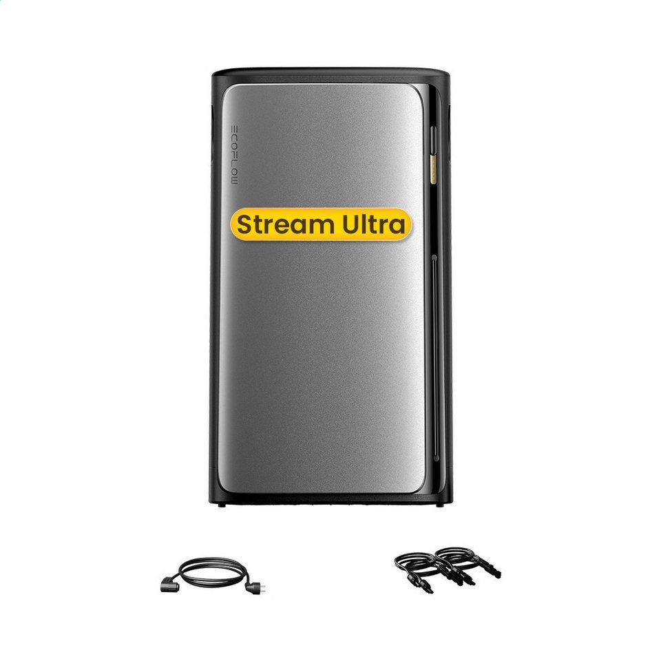 Ecoflow Balkonkraftwerk EcoFlow Stream Ultra All-in-One Speicher, 1,92 kWh Akku, (Smart Meter (optional), 2000 W Solareingang (4 MPPTs) mit integriertem Mikro-Wechselrichter